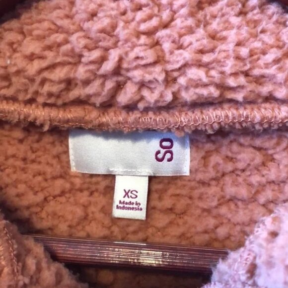 SO Long Sleeve Quarter Snap Sherpa Pullover szXS - Picture 10 of 14